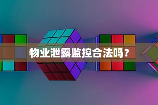 物业泄露监控合法吗？