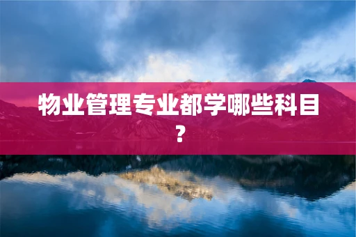 物业管理专业都学哪些科目？