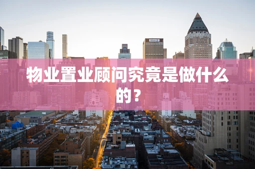 物业置业顾问究竟是做什么的？