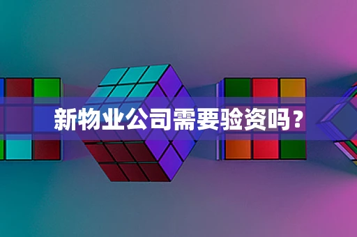 新物业公司需要验资吗？