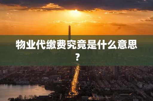 物业代缴费究竟是什么意思？