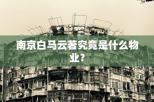 南京白马云著究竟是什么物业？