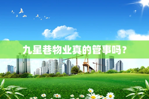 九星巷物业真的管事吗？