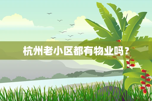杭州老小区都有物业吗？