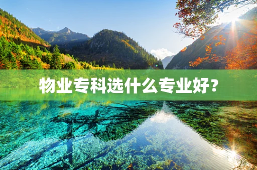 物业专科选什么专业好？