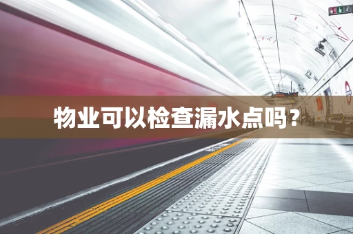 物业可以检查漏水点吗？