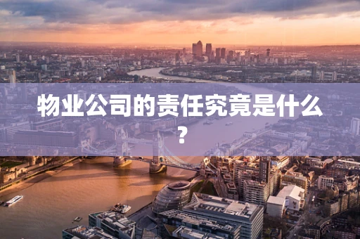 物业公司的责任究竟是什么？