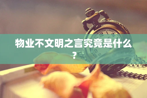 物业不文明之言究竟是什么？