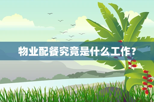 物业配餐究竟是什么工作？