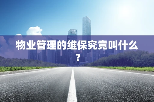 物业管理的维保究竟叫什么？