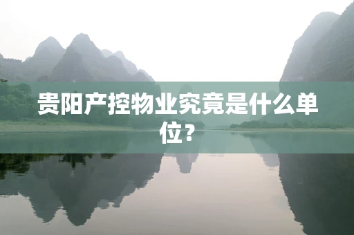 贵阳产控物业究竟是什么单位？
