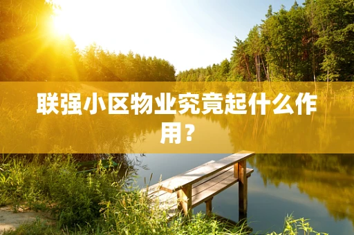 联强小区物业究竟起什么作用？