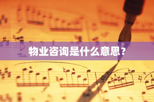 物业咨询是什么意思？