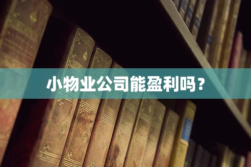 小物业公司能盈利吗？