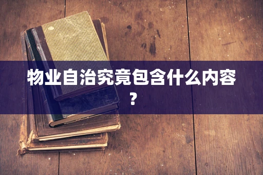 物业自治究竟包含什么内容？