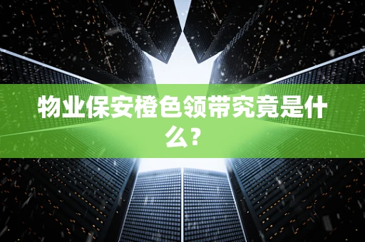 物业保安橙色领带究竟是什么？