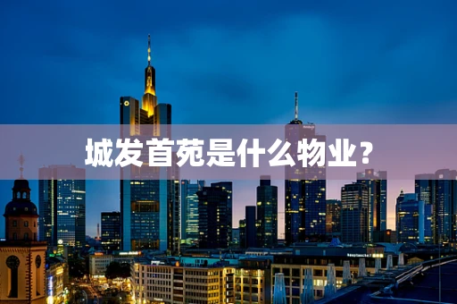 城发首苑是什么物业？
