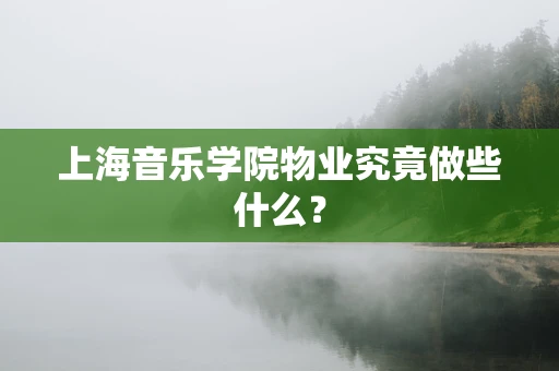 上海音乐学院物业究竟做些什么？