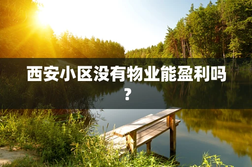 西安小区没有物业能盈利吗？