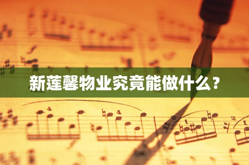 新莲馨物业究竟能做什么？