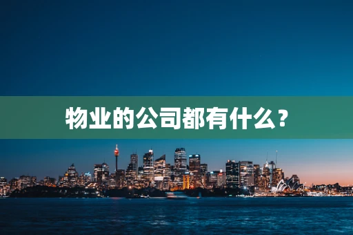 物业的公司都有什么？