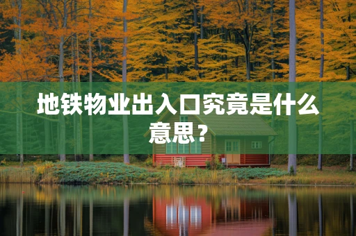 地铁物业出入口究竟是什么意思？