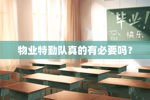 物业特勤队真的有必要吗？