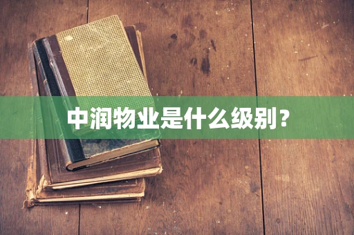 中润物业是什么级别？