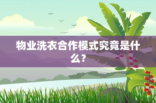 物业洗衣合作模式究竟是什么？