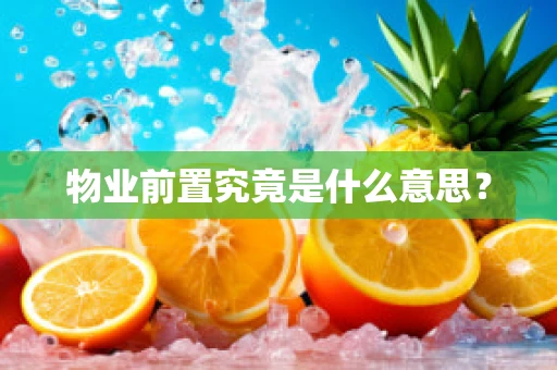物业前置究竟是什么意思？
