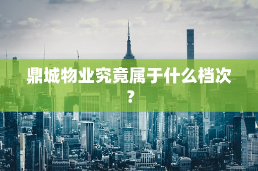 鼎城物业究竟属于什么档次？