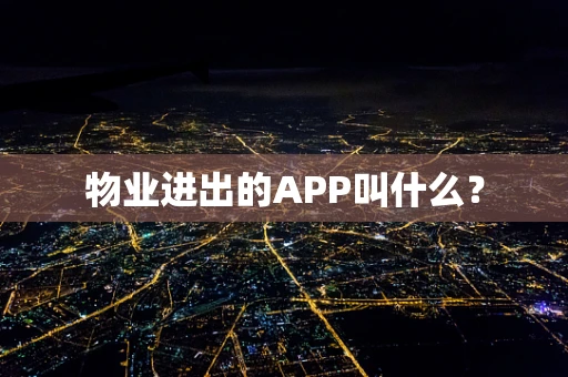 物业进出的APP叫什么？