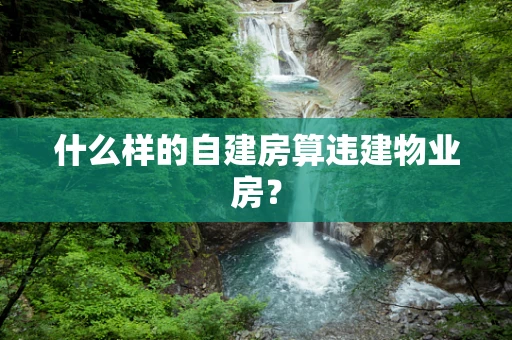 什么样的自建房算违建物业房？