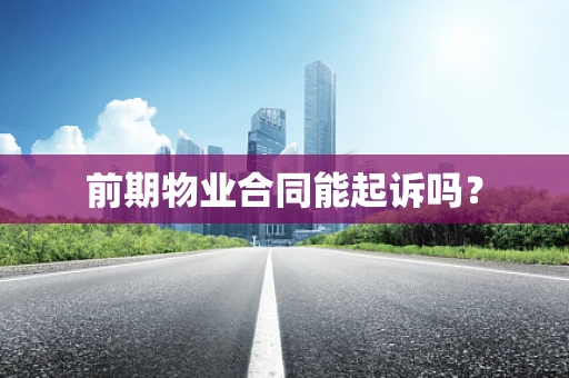 前期物业合同能起诉吗？