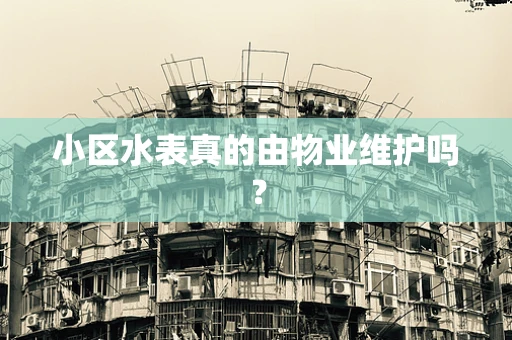 小区水表真的由物业维护吗？