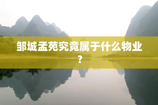 邹城孟苑究竟属于什么物业？